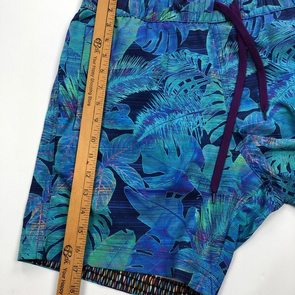 Robert Graham Paradise Garage Fauna Swim Shorts Blue Tropical Mens L